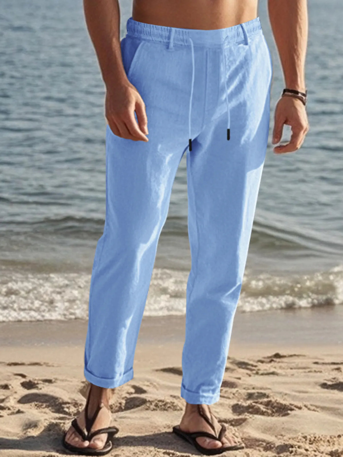 Breathable Relaxed Fit Pants for Big & Tall Men – Stylish Lounge Wear with Pockets