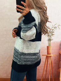 Women's Color Block Sweater | Casual Dropped Shoulder Pullover