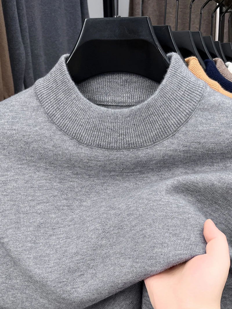 Big & Tall Slim Fit Mock Neck Sweater – Winter Warm Men’s Fashion Essential