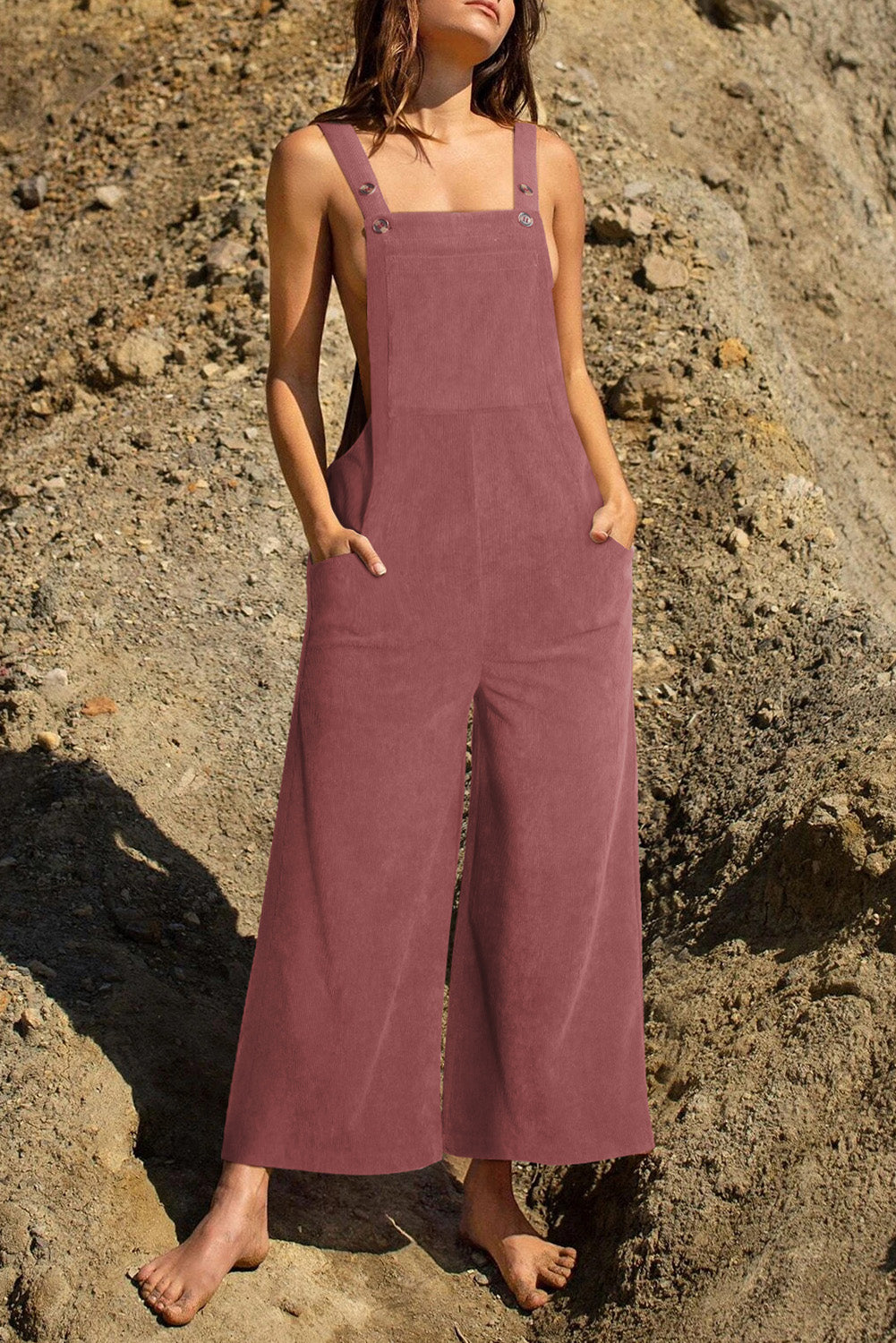 Pocketed Wide Leg Overall Trandify deal