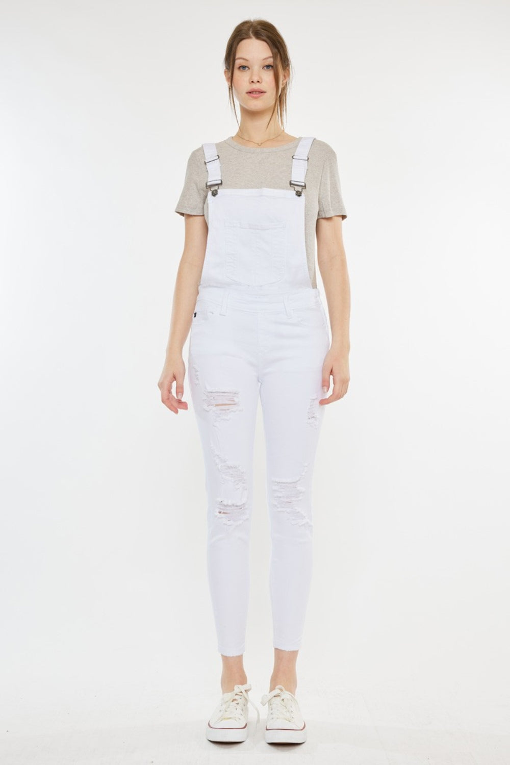 Kancan Distressed Skinny Denim Overalls Trandify deal