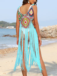 Fringe Spaghetti Strap Cover-Up Trandify deal