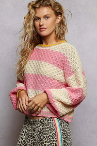 women's cable knit sweater - Ribbed Crewneck