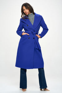 Coalition LA Double-Breasted Longline Coat with Belt Trandify Deal