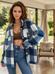 Plaid Button-Up Long Sleeve Shacket for Women - Trendy and Cozy Layering Piece - TrandifyDeal