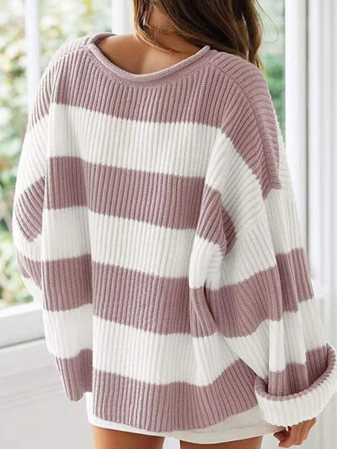 Round Neck Long Sleeve Sweater Trandify Deal