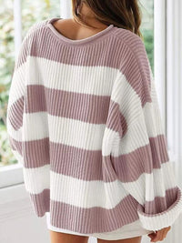 Round Neck Long Sleeve Sweater Trandify Deal
