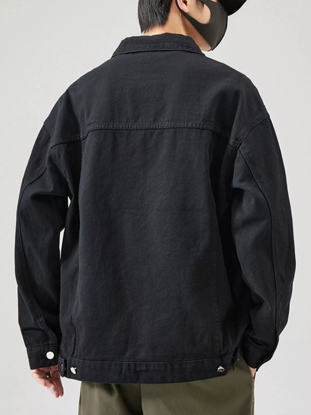 Plus Size Denim Jacket for Men, Classic Fit Button-Up