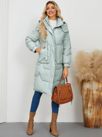 Long Sleeve Longline Hooded Winter Coat Trandify Deal