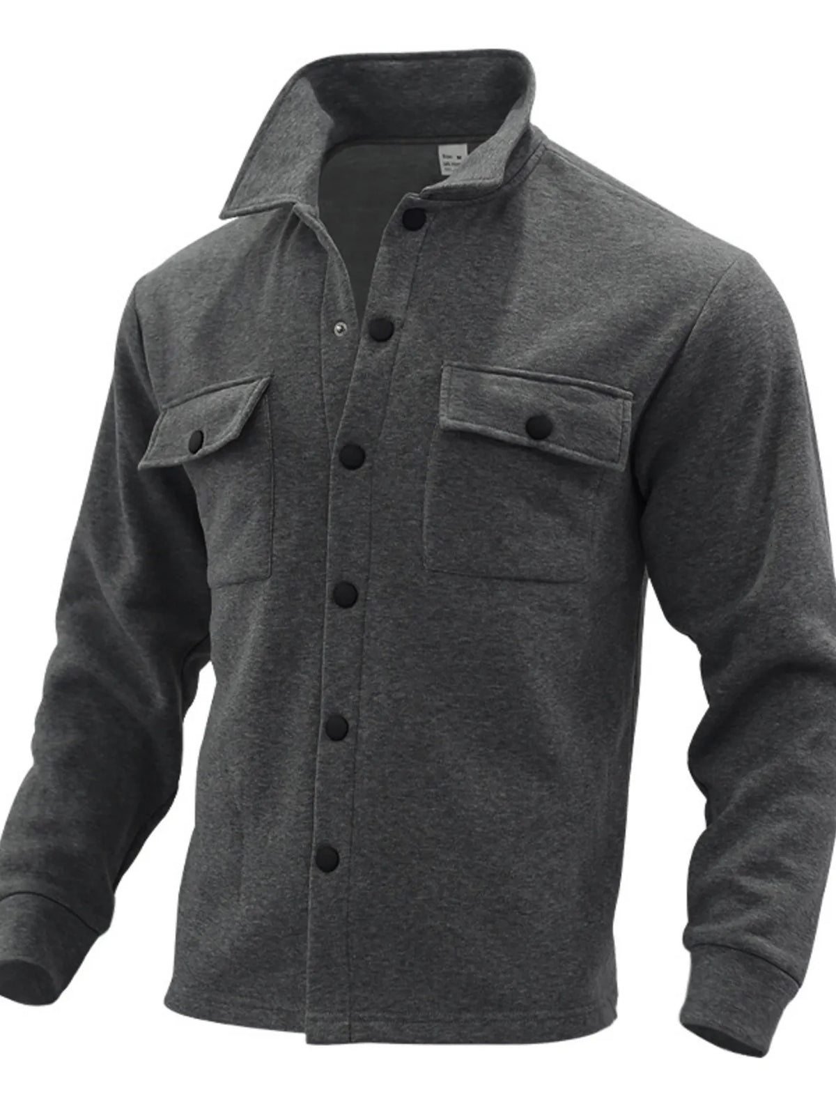 Men’s Plus Size Denim Button-Up Long Sleeve Jacket for Big & Tall – Slim Fit Casual Layering Shacket