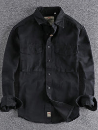 Plus size men’s button-up shirt with chest pockets for big & tall Hawaiian or office wear – breathable long sleeve casual shirt