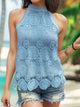 Lace Tied Mock Neck Tank Trandify deal
