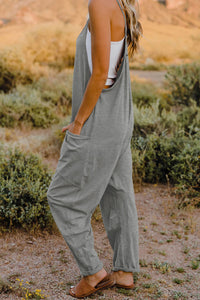 Double Take Full Size V-Neck Sleeveless Jumpsuit with Pockets - Trandify Deal