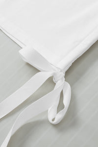 Drawstring Round Neck Cap Sleeve Blouse Trandify deal