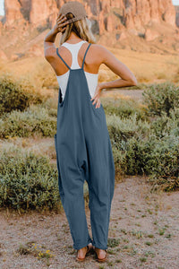 Double Take Full Size V-Neck Sleeveless Jumpsuit with Pockets - Trandify Deal