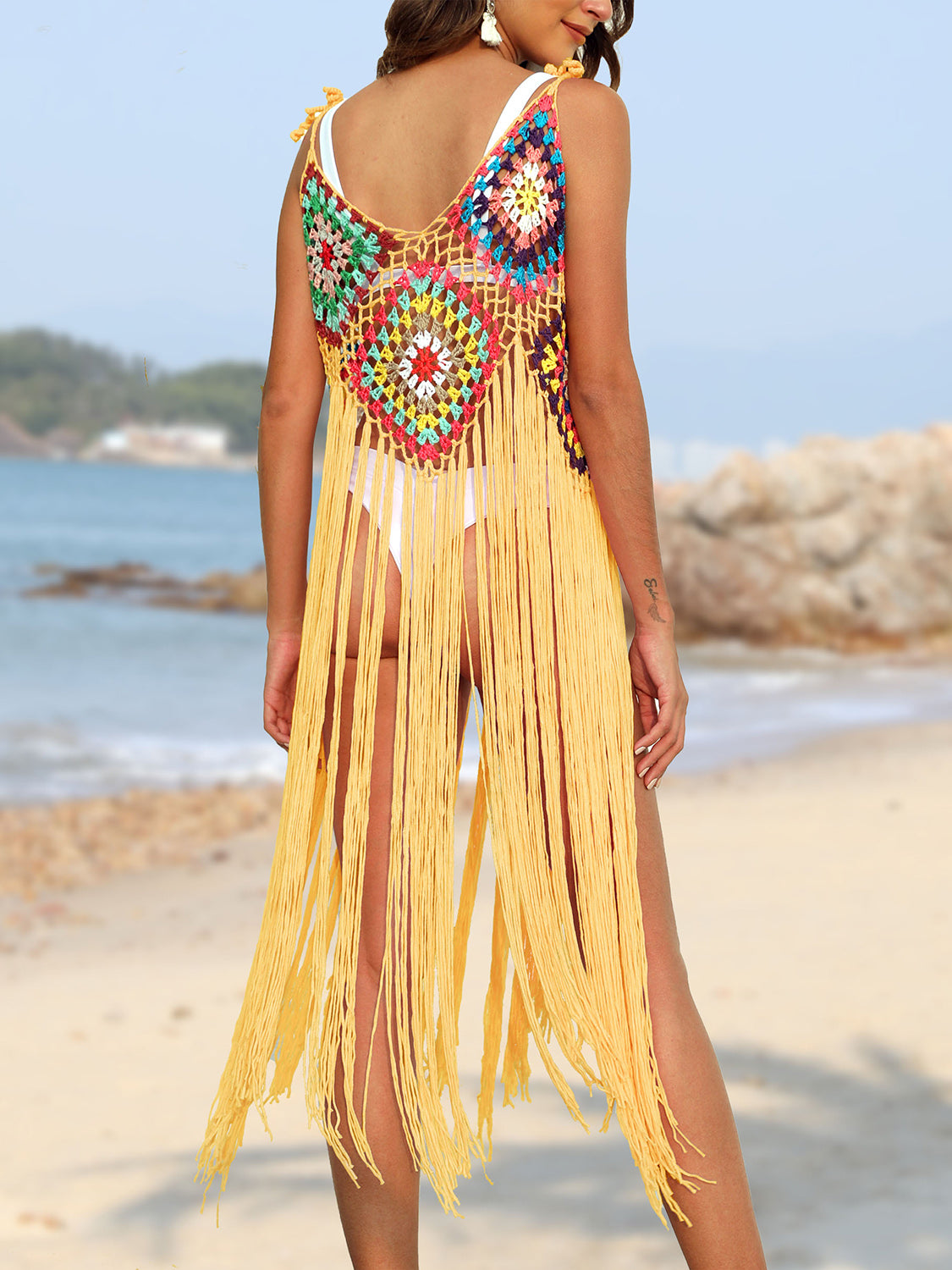 Fringe Spaghetti Strap Cover-Up Trandify deal