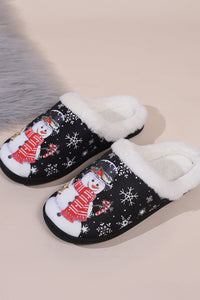 Snowman Round Toe Faux Fur Slippers Trandify Deal