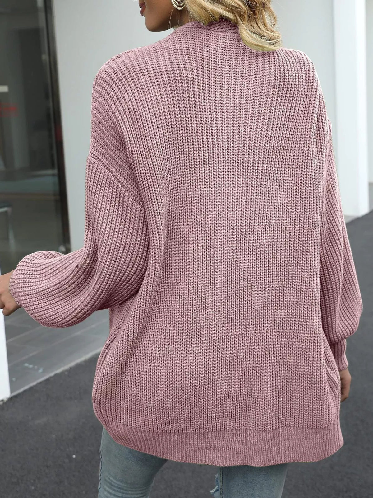 Oversized Chunky Knit Cardigan - Cable Knit Open Front Sweater