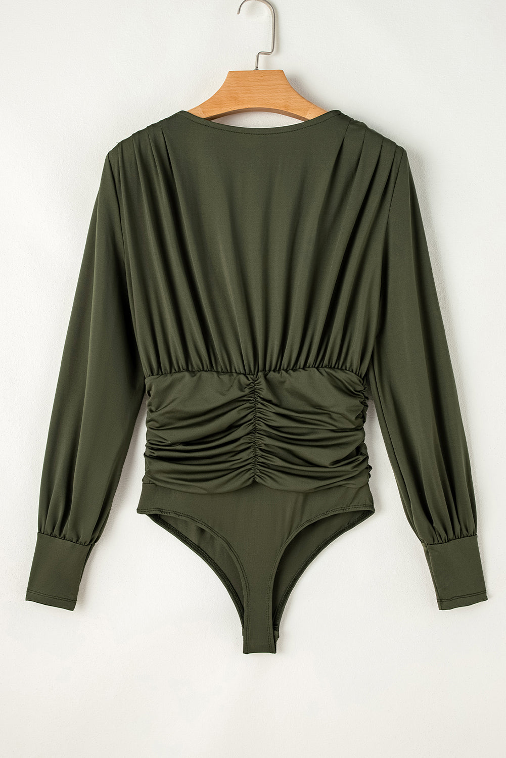 Ruched Surplice Long Sleeve Bodysuit Trandify Deal