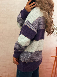 Women's Color Block Sweater | Casual Dropped Shoulder Pullover