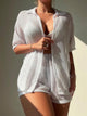 Open Front Half Sleeve Top and Shorts Cover Up Set Trandify deal