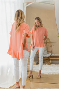 Sew In Love Round Neck Ruffled Top Trandify deal