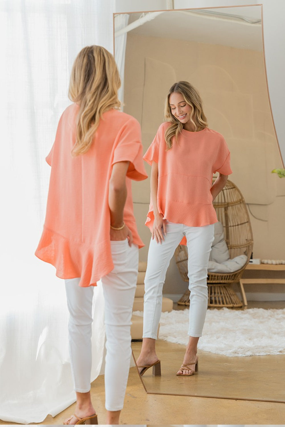 Sew In Love Round Neck Ruffled Top Trandify deal