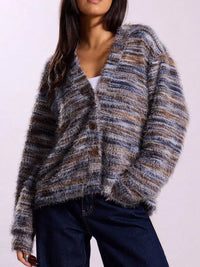 Chunky Knit V-Neck Button Cardigan | Oversized Comfort