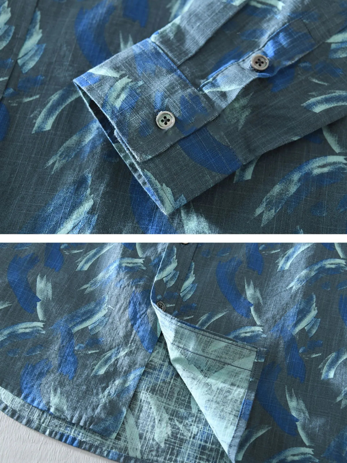 Men’s Plus Size Hawaiian Shirt – Tropical Floral Print Long Sleeve Button-Up for Big & Tall