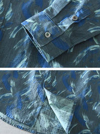 Men’s Plus Size Hawaiian Shirt – Tropical Floral Print Long Sleeve Button-Up for Big & Tall