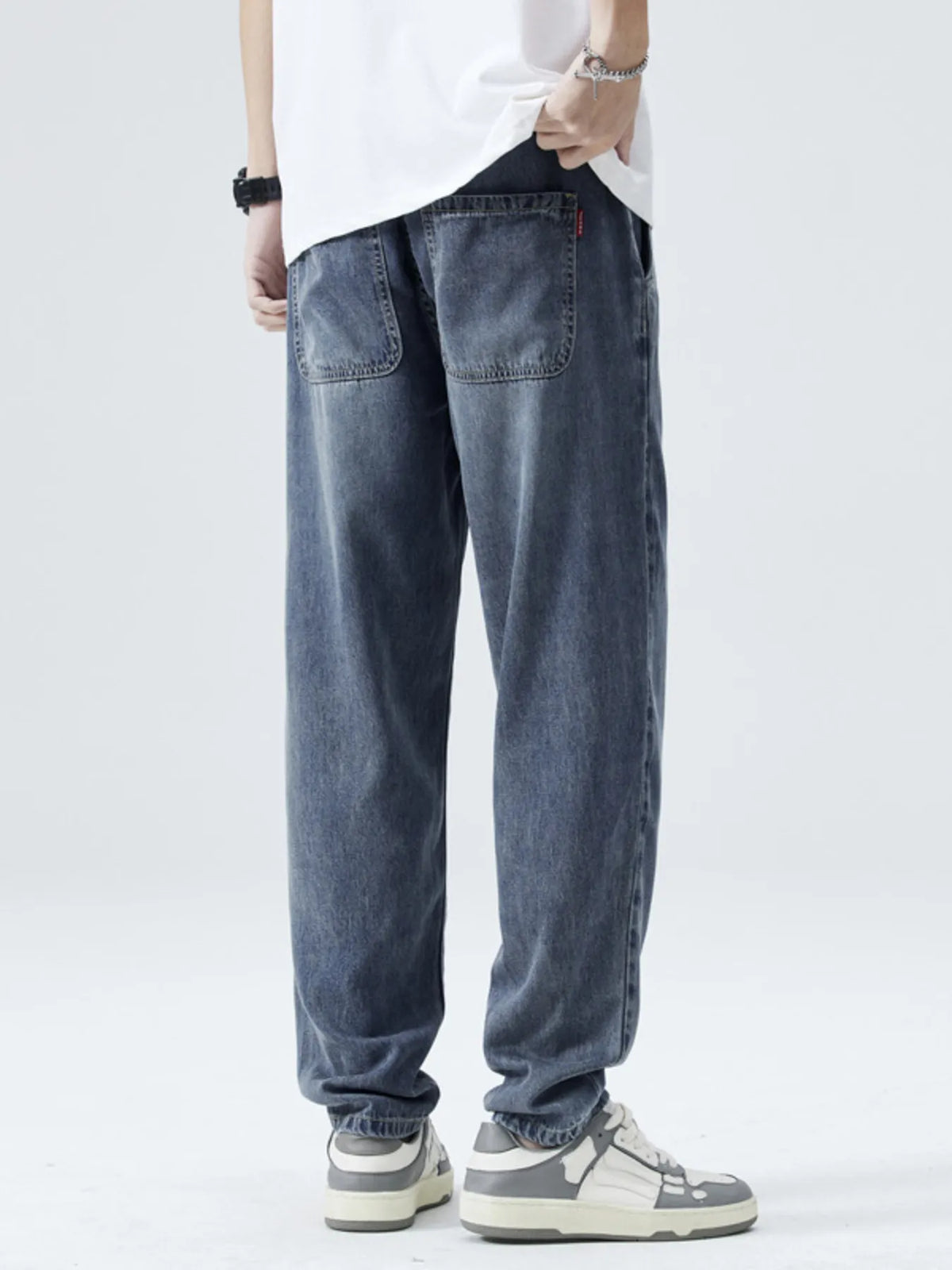 Men's Loose Fit Jeans | 100% Cotton Comfort Washed | Plus Size