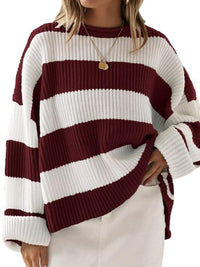 Round Neck Long Sleeve Sweater Trandify Deal