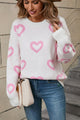 Angel Wings Heart Round Neck Dropped Shoulder Long Sleeve Sweater Trandify Deal
