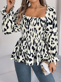 Square Neck Flounce Sleeve Blouse Trandify Deal