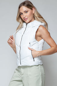 Snobbish Zip Up Quilted Hooded Vest Trandify Deal