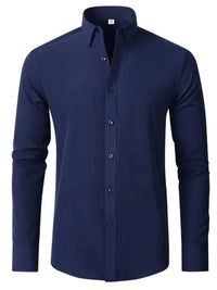 Men’s Plus Size Button-Up Long Sleeve Shirt – Big & Tall Relaxed Fit Casual Formal Stretch Fabric – Trendy Office & Party Wear