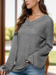 Dropped Shoulder Long Sleeve Knit Top Trandify Deal