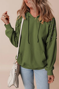Rivet Drawstring Long Sleeve Hoodie Trandify Deal