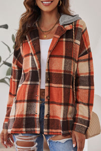 Plaid Button-Up Hooded Shacket for Women - Trendy Fall & Winter Outerwear at TrandifyDeal