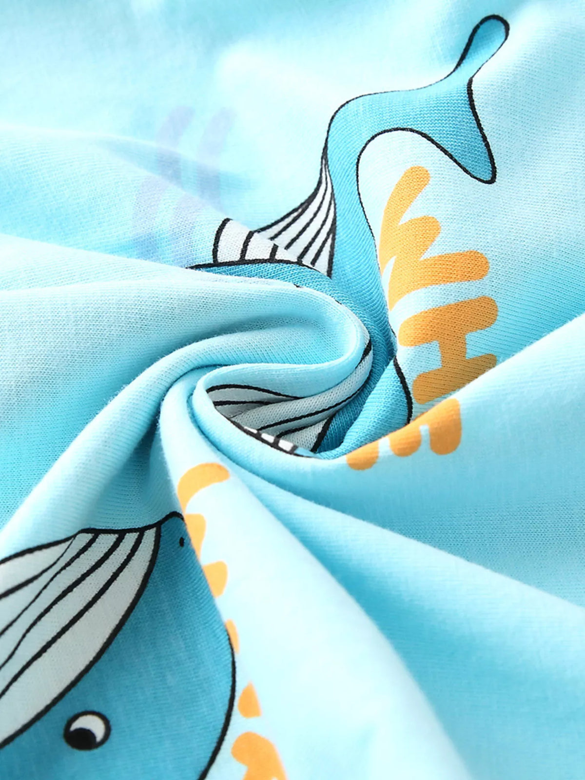 Kids Whale Pajamas Set - Long Sleeve Top & Pants 2-Piece