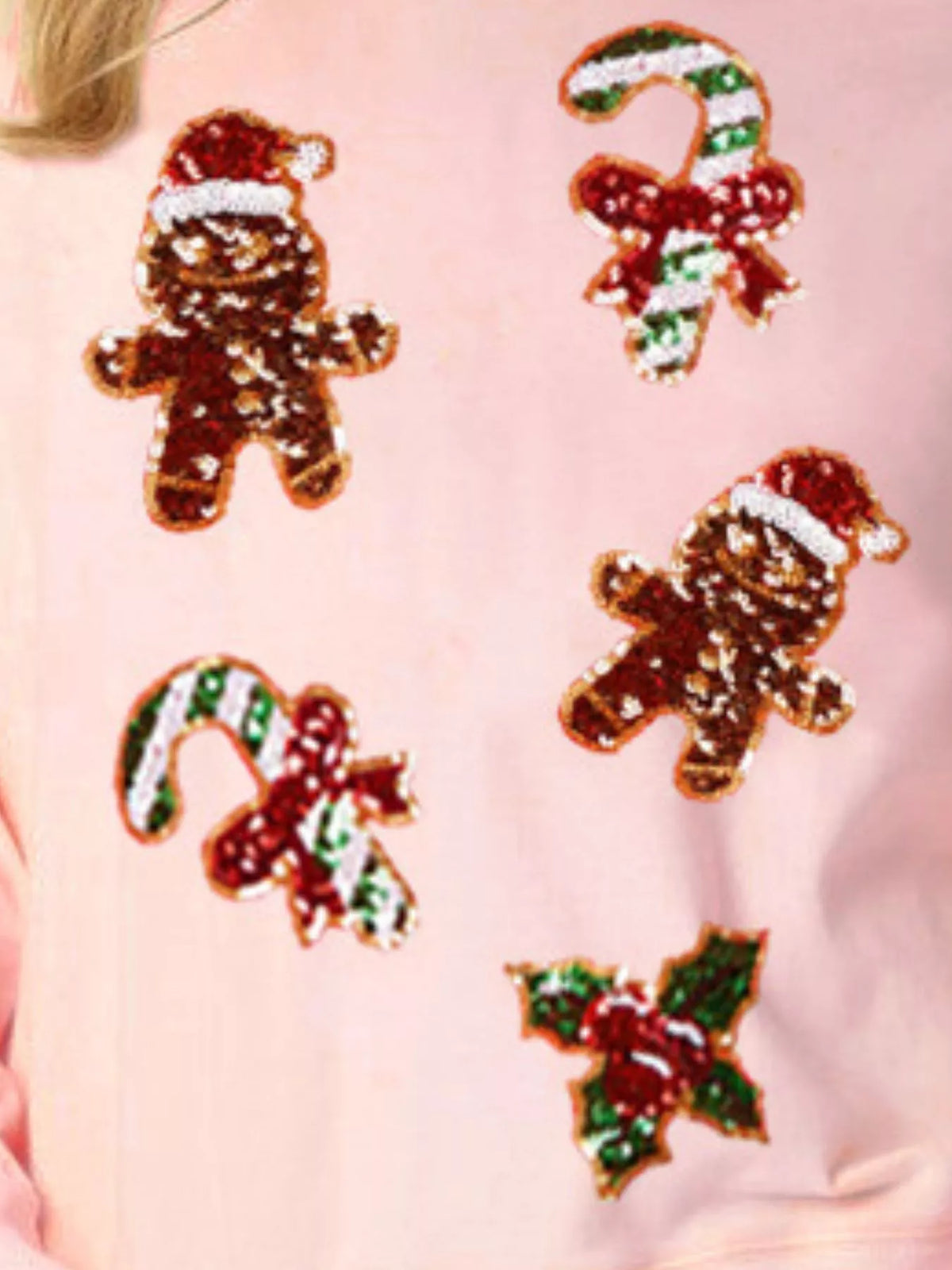 Sequined Gingerbread Christmas Sweater | Women's Holiday Top
