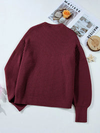 Women's Textured Knit Sweater - Waffle Crewneck