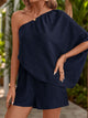 Single Shoulder Half Sleeve Romper Trandify deal