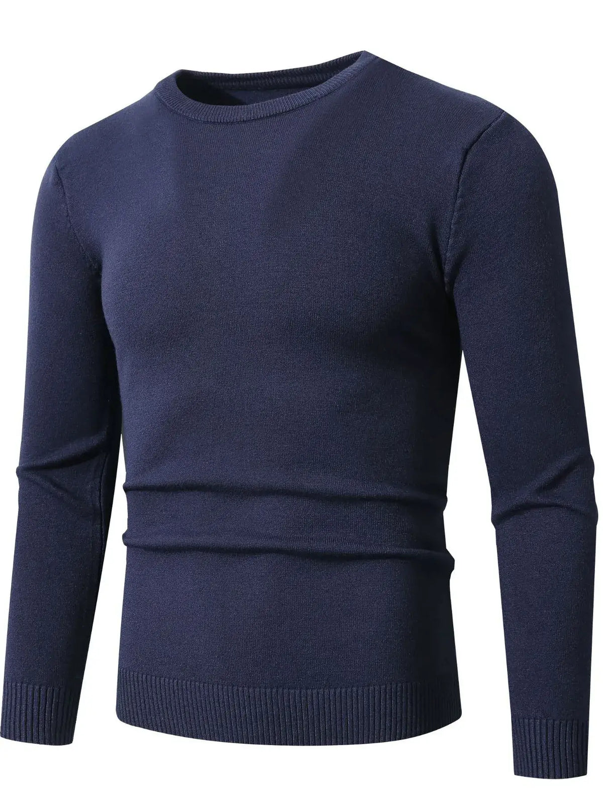 Plus size men's ribbed hem sweater – long sleeve cozy pullover for big & tall