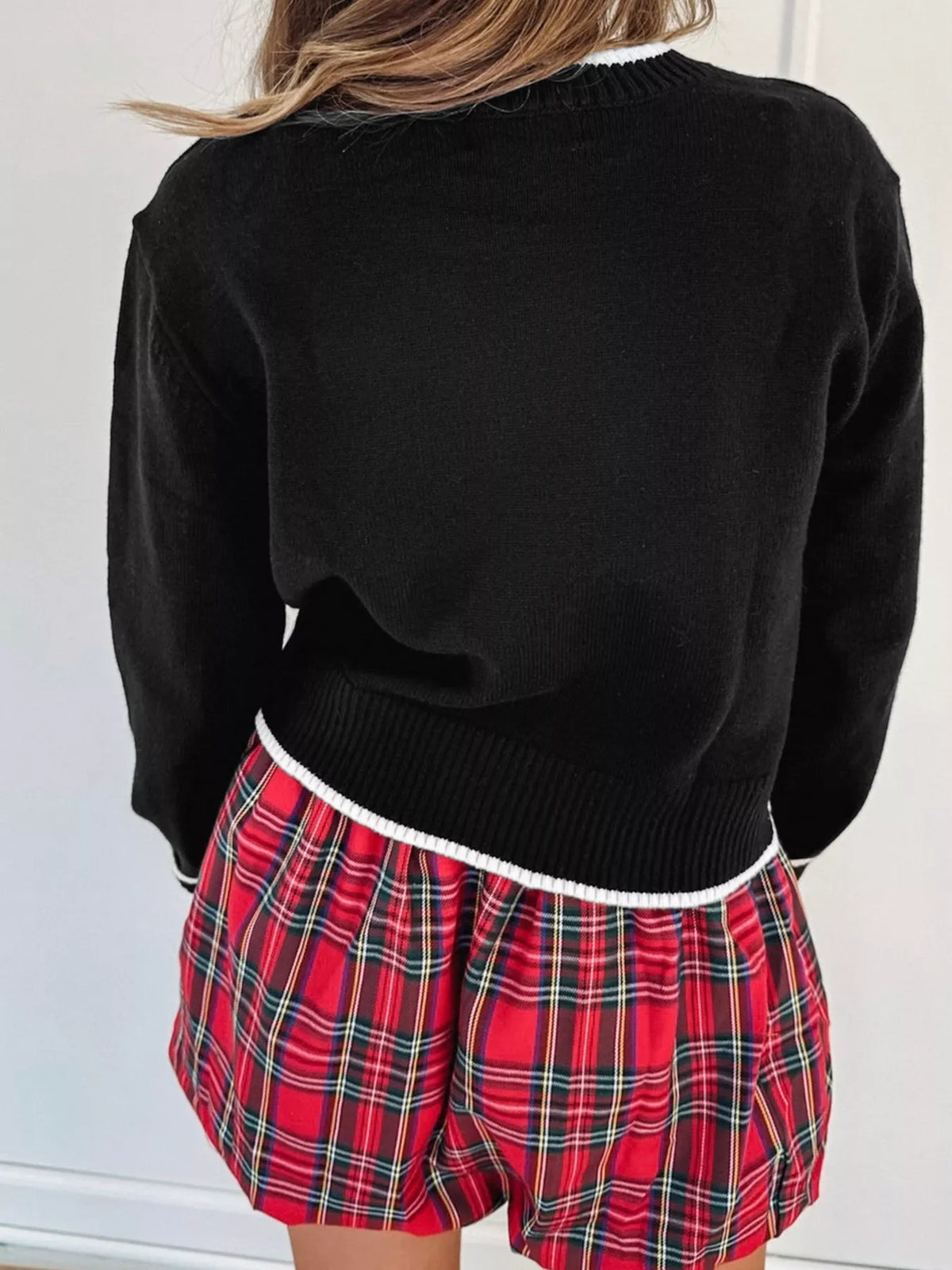 Holiday Bow Sweater | Women's Cropped Christmas Top