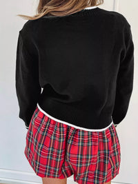 Holiday Bow Sweater | Women's Cropped Christmas Top