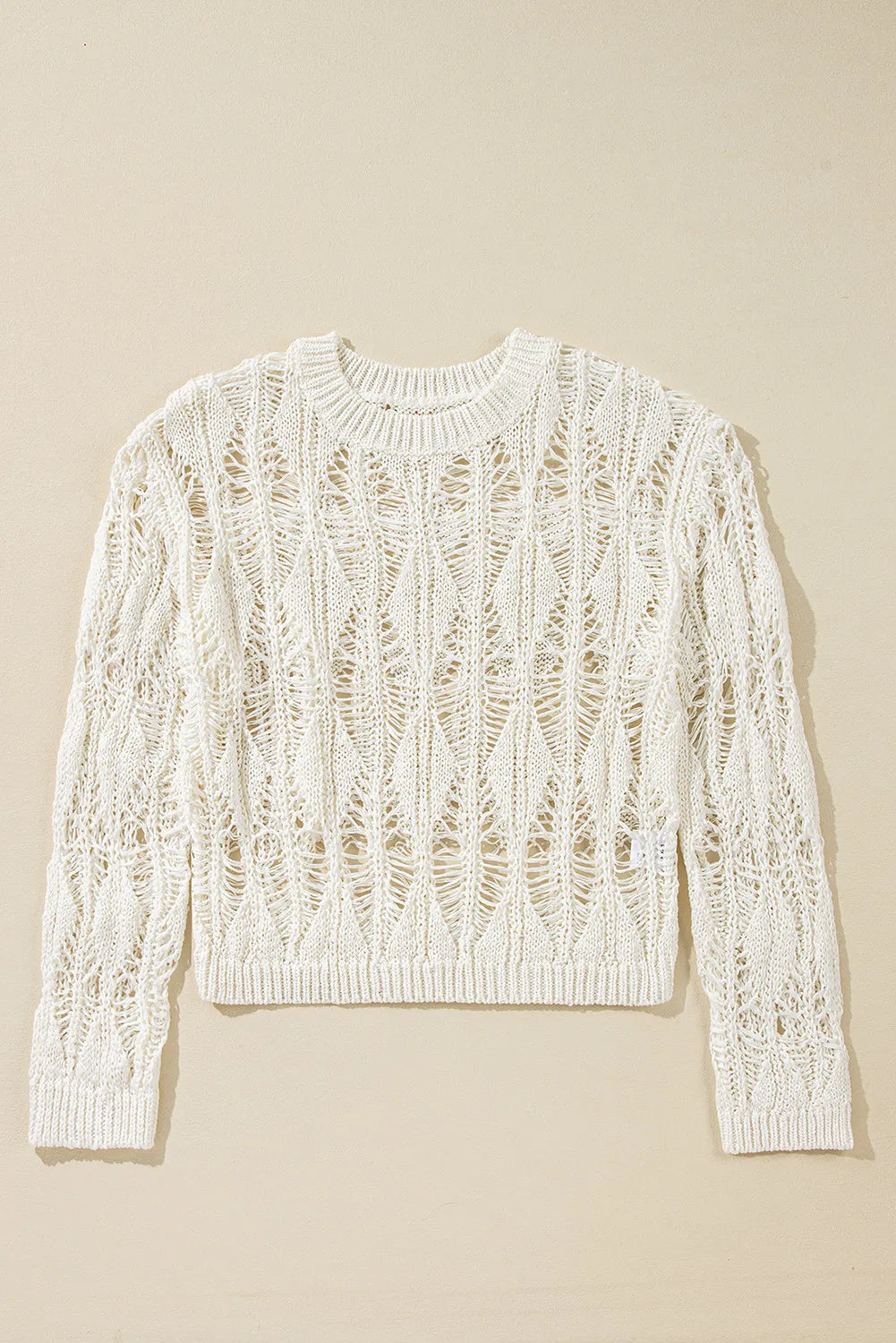 Cutout Round Neck Long Sleeve Knit Cover Up Trandify Deal