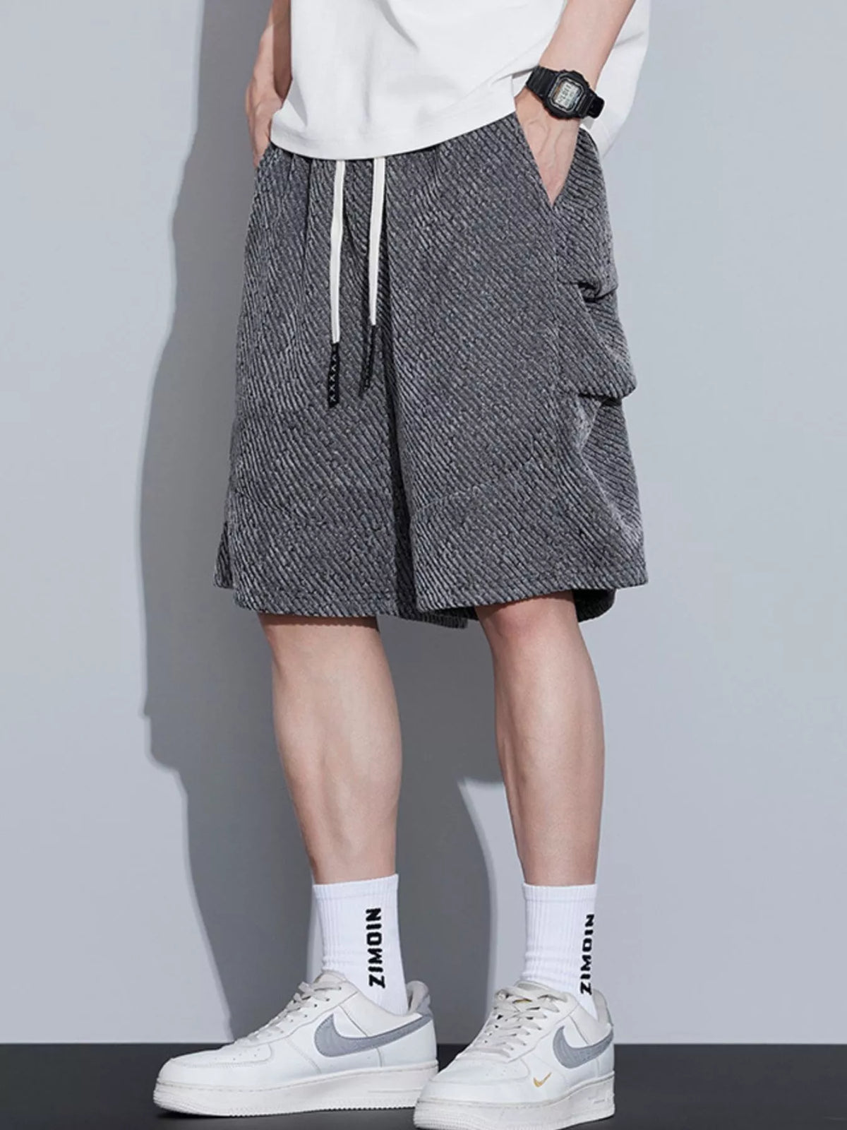 Men's Plus Size Athletic Shorts with Pockets - Loose Fit