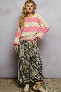 women's cable knit sweater - Ribbed Crewneck