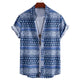 Men's Plus Size Geometric Print Short Sleeve Shirt – Stylish Summer Casual Top for Big & Tall